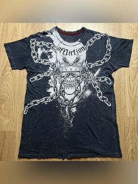 Rare Y2K Affliction x Megadeth Distressed Shirt Sz Medium